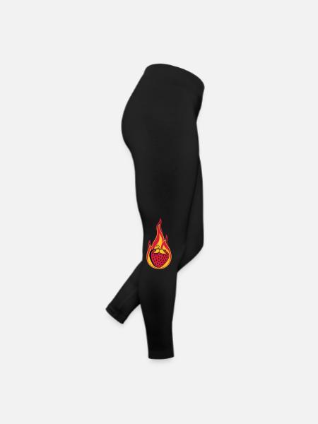fire flame burn hot strawberry fruity l - Women’s Jersey Leggings - black - Right