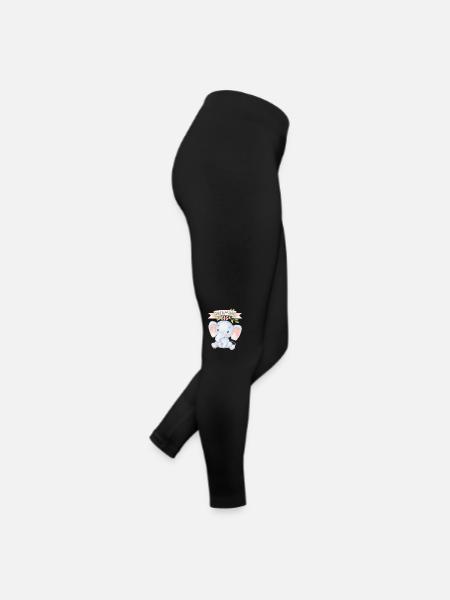 Kleiner Elefant, lustiger Spruch Dreaming Big - Frauen Jersey Leggings - Schwarz - Rechts