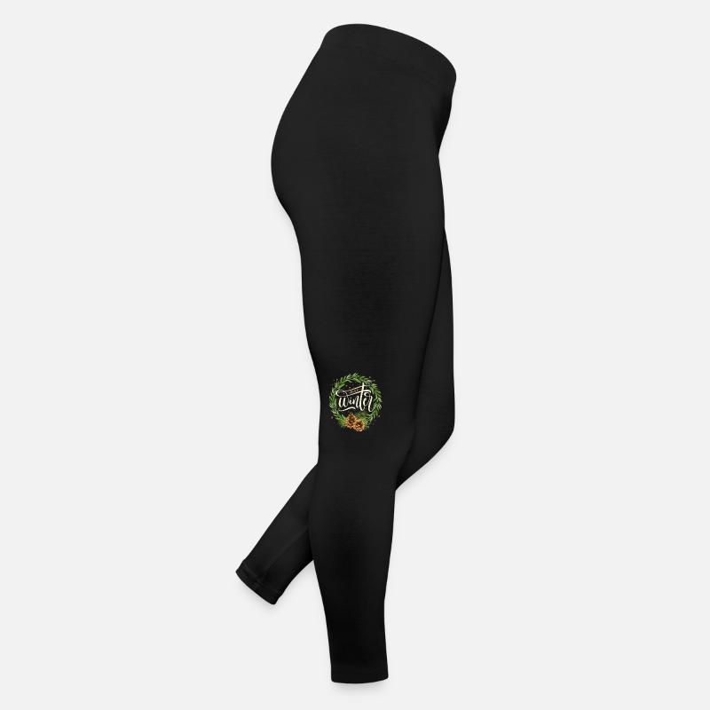 Winter-Typografie Winter-Magic Winter-Tannenzapfen Frauen Jersey Leggings