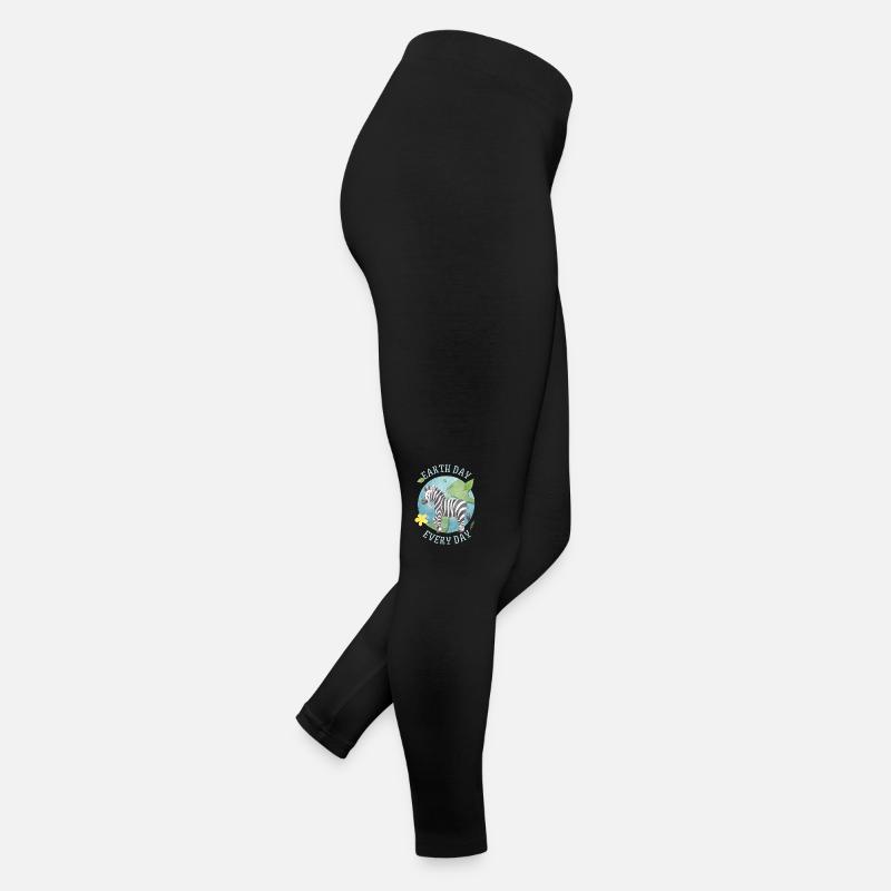 Earth Day Every Day, saying with Zebra Environmental protection Women’s Jersey Leggings