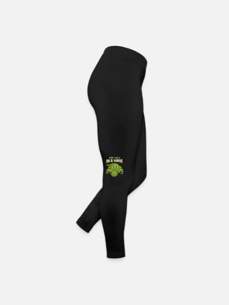 Crocodile Saying, See-You-In-A-While, Comic, Pun - Women’s Jersey Leggings - black - Right