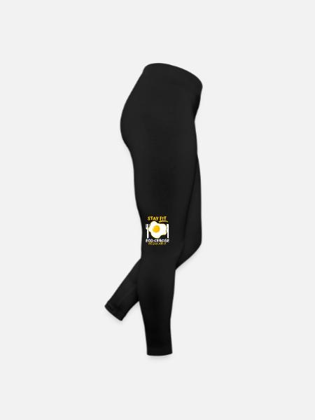 Ei, Spiegelei, lustiger Spruch, Pun Egg-cercise - Frauen Jersey Leggings - Schwarz - Rechts