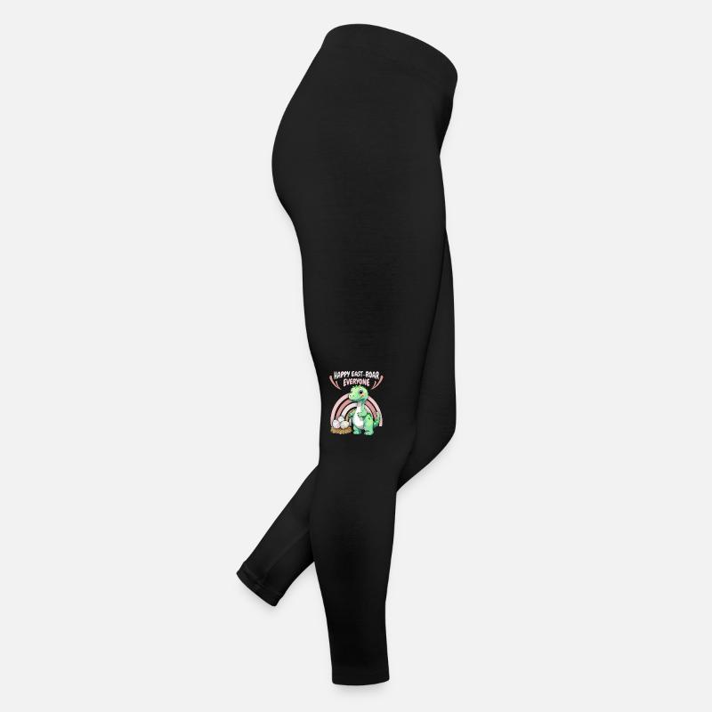 Pâques, dinosaure, bébé Dino avec oeuf de Pâques, dictant Legging en jersey Femme