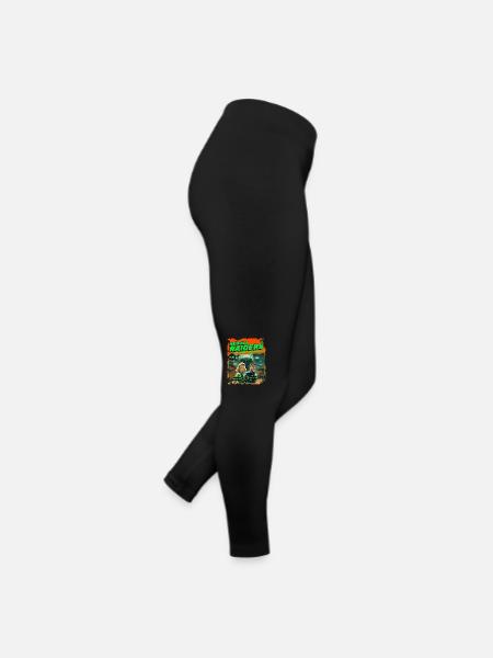 Nebula Raiders, 50er, 1950 Comic, Weltall Weltraum - Frauen Jersey Leggings - Schwarz - Rechts