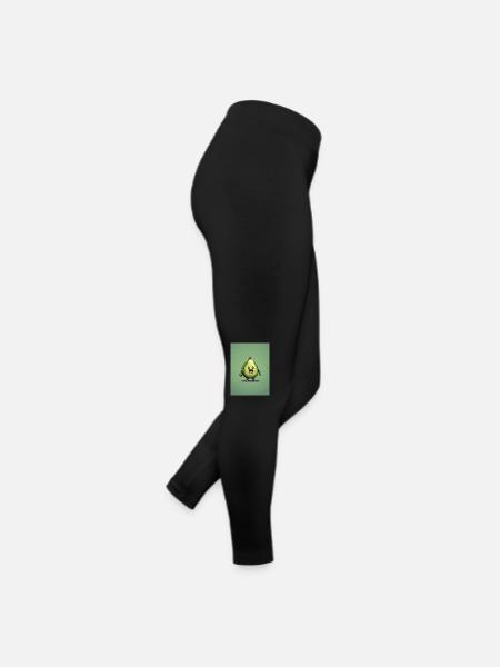 Pixelart Avocado - Frauen Jersey Leggings - Schwarz - Rechts