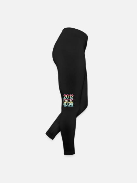 Limited Edition seit 2012 Geburtstag Vintage 2012 - Frauen Jersey Leggings - Schwarz - Rechts