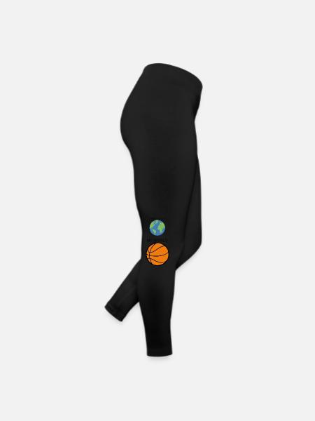 the world my basket basketball humour sport 2410 Z - Legging en jersey Femme - noir - Droite