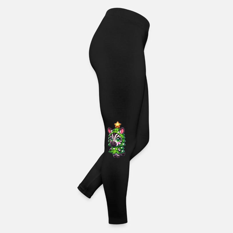 Zebra Weihnachtsbaum Kostüm Cartoon Frauen Jersey Leggings