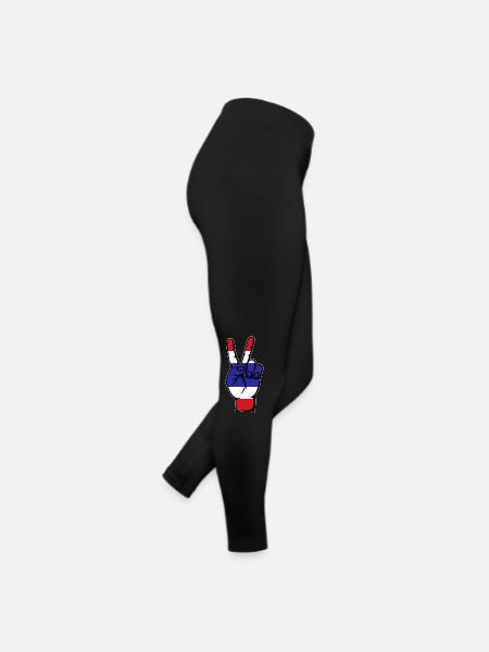 Thailand Flagge Frieden Victory Symbol - Frauen Jersey Leggings - Schwarz - Rechts