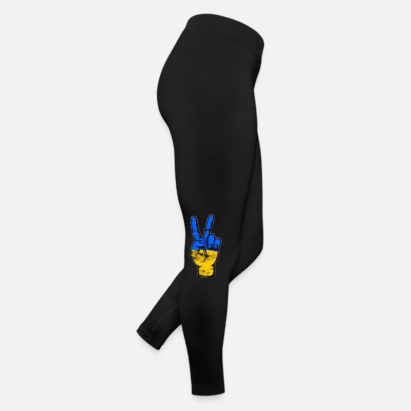 Symbole de victoire de la paix du drapeau de l’Ukraine utilisé Legging en jersey Femme
