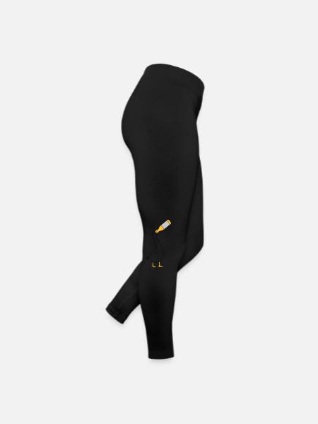 Bier saufende Gans - Frauen Jersey Leggings - Schwarz - Rechts