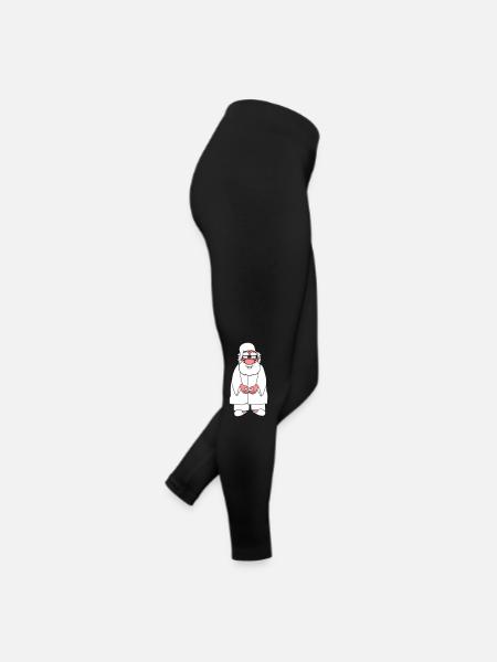 opa alt grossvater schlafanzug mantel muetze muede - Frauen Jersey Leggings - Schwarz - Rechts