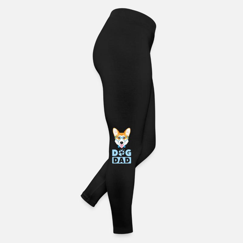 Welsh corgi dog dad - Women’s Jersey Leggings - black