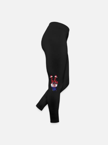 Kroatien Flagge Weihnachten Peace Symbol used - Frauen Jersey Leggings - Schwarz - Rechts