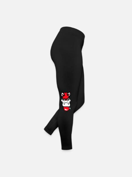 Horse Eating Apple Eating Hunger Fruit Delicious Healthy - Women’s Jersey Leggings - black - Right