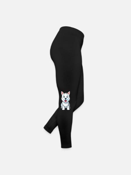 Cheeky Westie : Oeuvre de chien d’un Terrier blanc - Legging en jersey Femme - noir - Droite