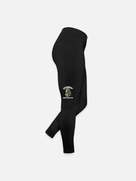 Guten Morgen Ganz Dünnes Eis Müder Hund Kaffee - Frauen Jersey Leggings - Schwarz - Rechts