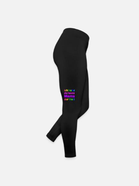 Ich habe die beste Mama der Welt - Frauen Jersey Leggings - Schwarz - Rechts