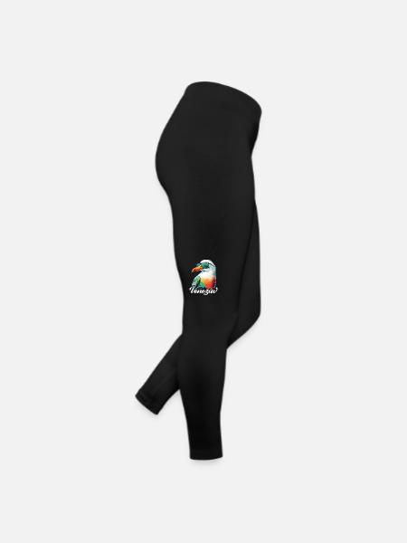 Venezia Italy Holiday colorful seagull with sunglasses - Women’s Jersey Leggings - black - Right