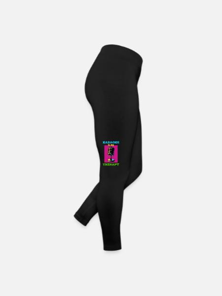 Karaoke ist meine Therapie - Frauen Jersey Leggings - Schwarz - Rechts