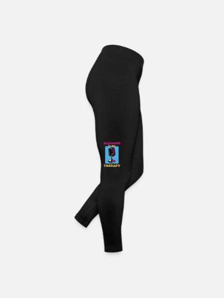 Karaoke ist meine Therapie - Frauen Jersey Leggings - Schwarz - Rechts