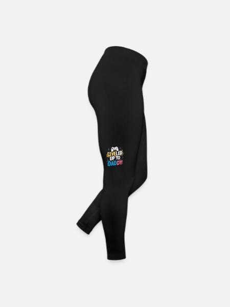 Aufgestuft auf Papa - Frauen Jersey Leggings - Schwarz - Rechts