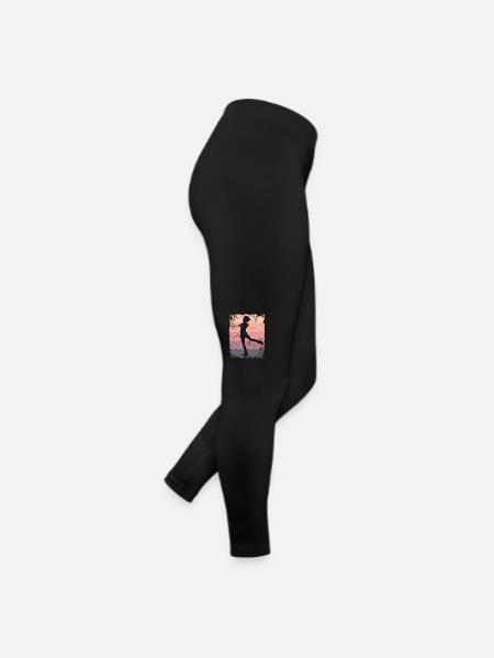 Figure Skating Figure Skating Ice Skating - Women’s Jersey Leggings - black - Right