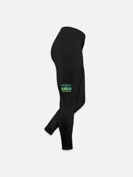 Septembre 1965 Cadeau Anniversaire Septembre 1965 - Legging en jersey Femme - noir - Droite