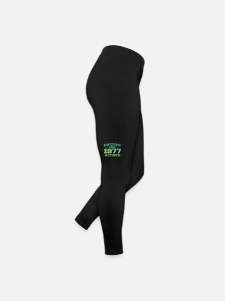Octobre 1977 - Cadeau Anniversaire Octobre 1977 - Legging en jersey Femme - noir - Droite