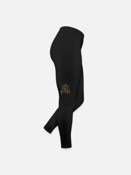 Hürdenlauf Hindernislauf Kinder Hürdenlauf - Frauen Jersey Leggings - Schwarz - Rechts