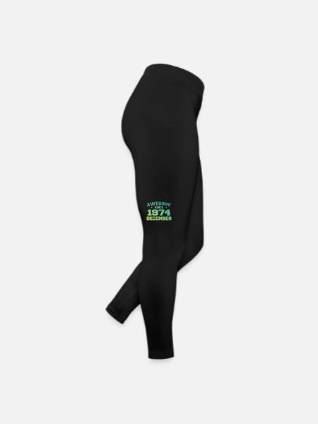Geburtstag Dezember 1974 - Geschenk Dezember 1974 - Frauen Jersey Leggings - Schwarz - Rechts