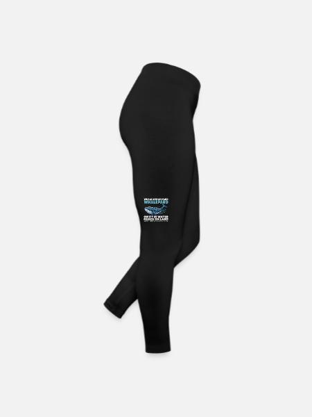 SWIFT IN WATER FIERCE ON LAND - WHALE AND LEOPARD - Women’s Jersey Leggings - black - Right