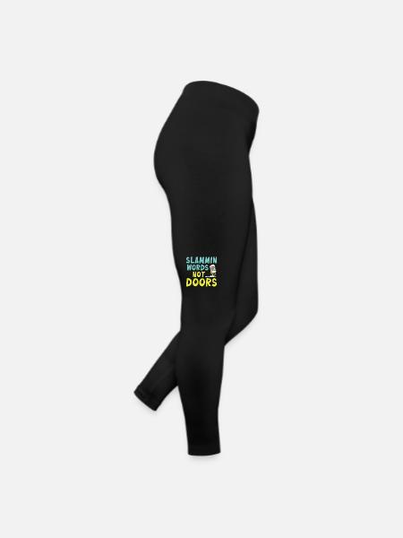 Slammin Words Not Doors Slam Poetry - Women’s Jersey Leggings - black - Right