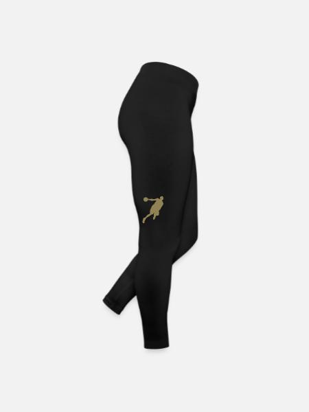 Basketballer Silhouette Basketball - Frauen Jersey Leggings - Schwarz - Rechts