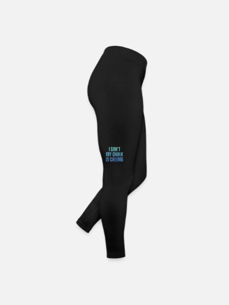Je ne peux pas que ma craie appelle Boulderer - Legging en jersey Femme - noir - Droite