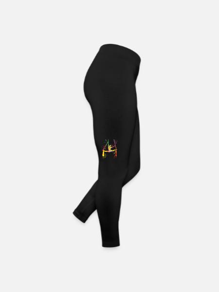 Tissu vertical acrobaties aériennes soie aérienne - Legging en jersey Femme - noir - Droite