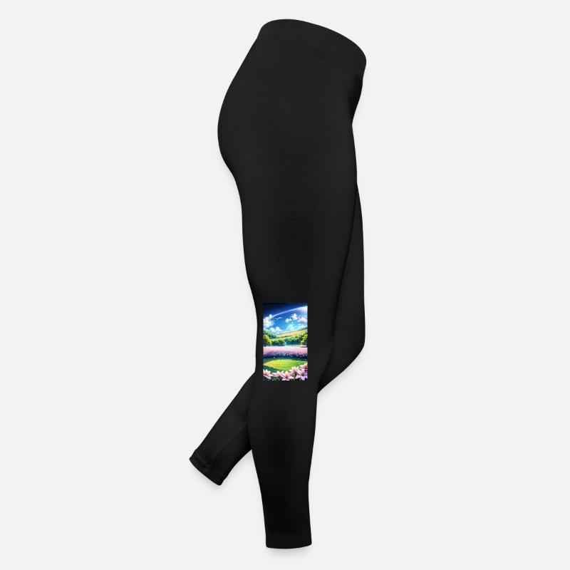 Landscape with 4 Areas, Generative AI - Women’s Jersey Leggings - black