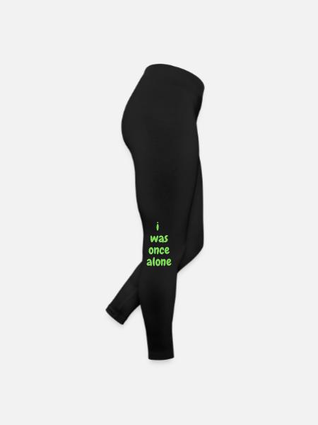 I was once alone - Frauen Jersey Leggings - Schwarz - Rechts