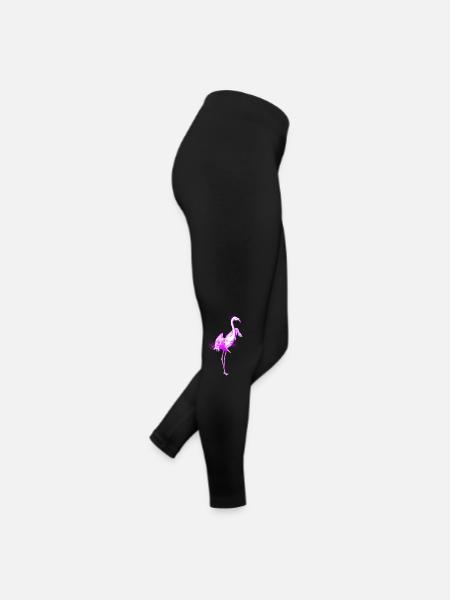 Colorful drawing of a flamingo T Shirt - Women’s Jersey Leggings - black - Right