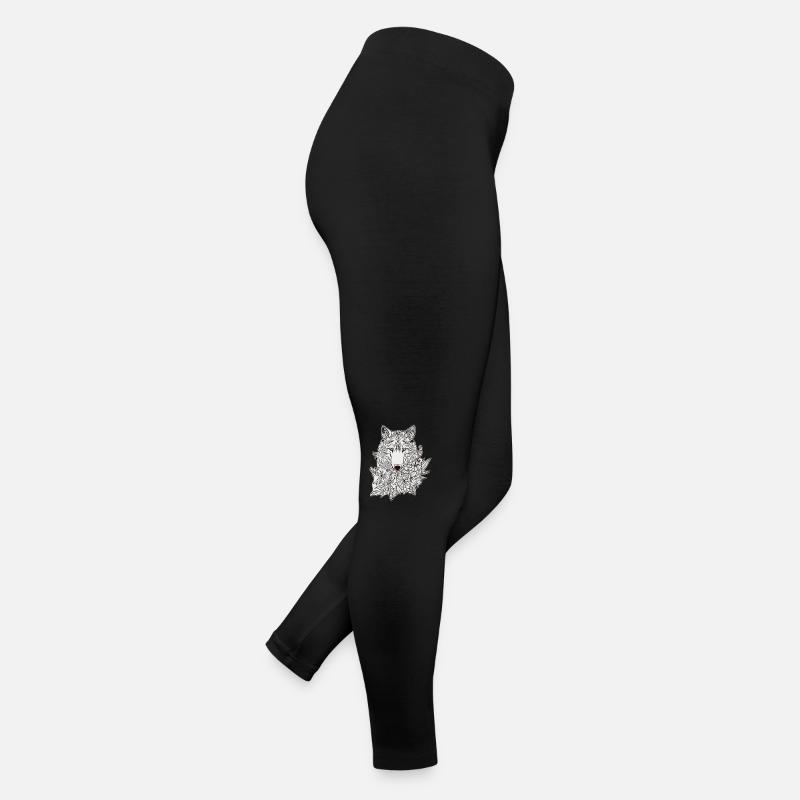 Wolf dog flowers Women’s Jersey Leggings