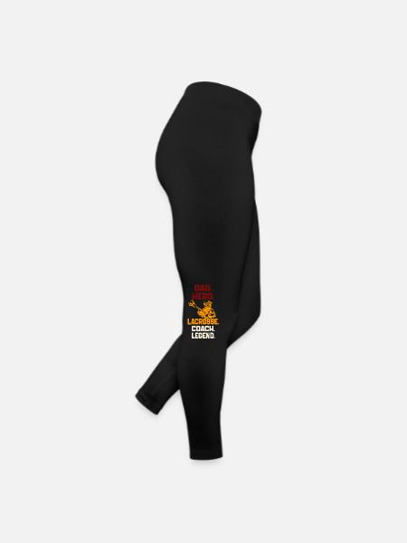 Dad Hero Lacrosse Coach Legend Sports Dad Vintage - Women’s Jersey Leggings - black - Right