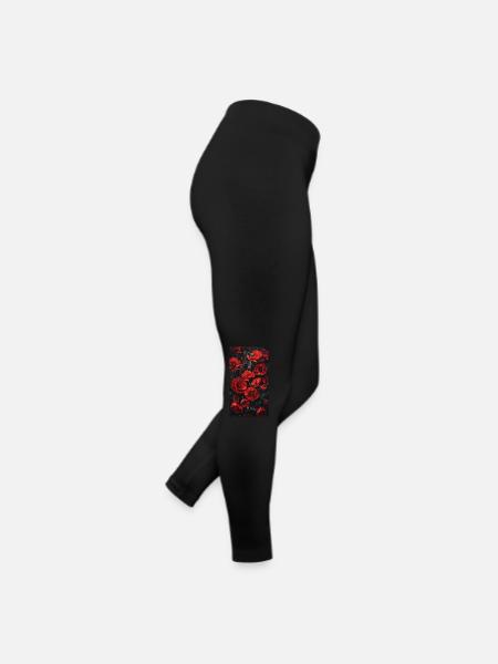 Poppy Poster Plant BG 48 - Frauen Jersey Leggings - Schwarz - Rechts