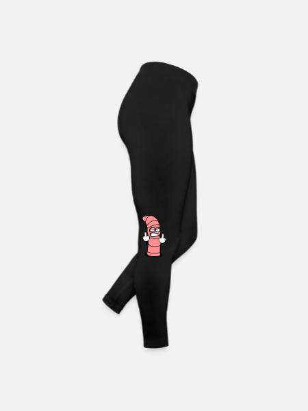 Evil worm design - Women’s Jersey Leggings - black - Right