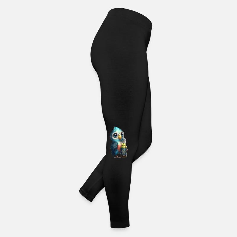 Sweet parrot with beer Women’s Jersey Leggings