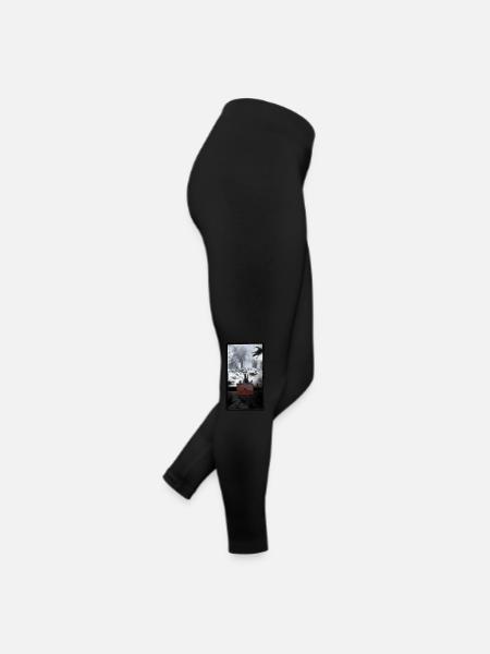 T-shirt forêt effrayante entrant cadeau interdit - Legging en jersey Femme - noir - Droite