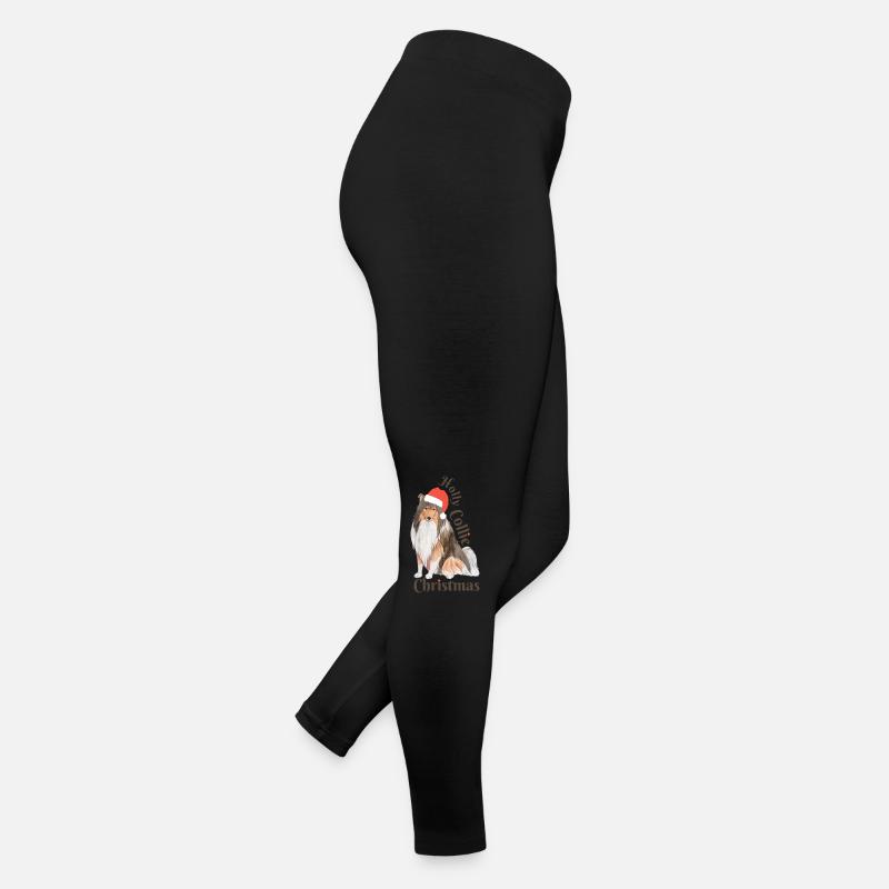 Border Collie Weihnachten Hund Mütze Geschenk Frauen Jersey Leggings