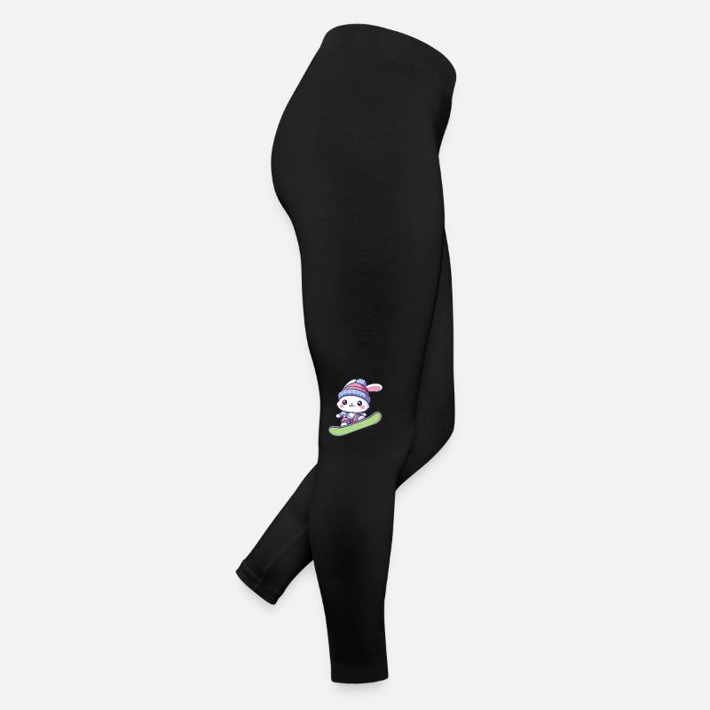 Conception d'aventure hivernale de snowboarder de lapin de neige Legging en jersey Femme