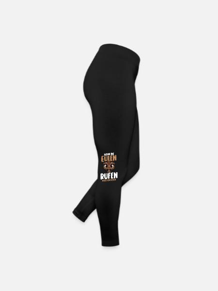 Eulen - Frauen Jersey Leggings - Schwarz - Rechts