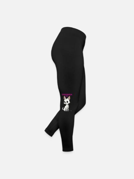 CHIHUAHUA MAMA - Frauen Jersey Leggings - Schwarz - Rechts