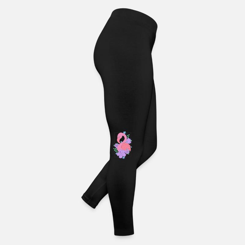Flamingo Blumen Flower Frauen Jersey Leggings